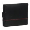 GROSSO Kožená pánska peňaženka čierna-červená RFID so zápinkou v krabičke