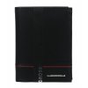 GROSSO Kožená pánska peňaženka čierna-červená RFID v krabičke