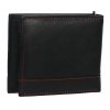 Kožená čierna pánska peňaženka s červenou niťou v krabičke GROSSO