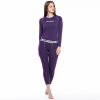KIRKJUBOUR® Hafjall Perfektné Dámske Termoprádlo set 2 kusy fialové (Veľkosť XS, Farba Violet)