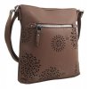 Crossbody dámska kabelka v kvetovanom dizajne prírodne hnedá 5432-BB