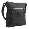 Crossbody dámska kabelka v kvetovanom dizajne tmavo šedá 5432-BB