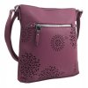 Crossbody dámska kabelka v kvetovanom dizajne pastelovo fialová 5432-BB
