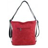 Veľká dámska kabelka cez rameno / batoh červená / čierna