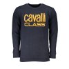 CAVALLI CLASS Perfektná Pánska Mikina Modrá (Veľkosť L, Farba modrá)