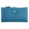 Prakticky priestranná rozložiteľná modrá dámska peňaženka so striebornými doplnkami