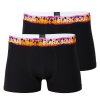 Stark Soul® Prémiové Pánske Boxerky bez bočných švov Hipster štýl set 2 kusy čierna oranžová (Veľkosť M, Farba čierna)