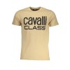 CAVALLI CLASS Perfektné Pánske Tričko Krátky Rukáv Béžová