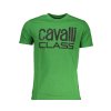 CAVALLI CLASS Perfektné Pánske Tričko Krátky Rukáv Zelená (Veľkosť M, Farba zelená)