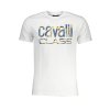 CAVALLI CLASS Perfektné Pánske Tričko Krátky Rukáv Biela (Veľkosť XL, Farba Biela)