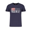 NORWAY 1963 Perfektné Pánske Tričko Krátky Rukáv Modrá (Veľkosť L, Farba modrá)