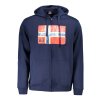 NORWAY 1963 Perfektná Pánska Mikina na zips Modrá (Veľkosť XL, Farba modrá)
