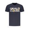 CAVALLI CLASS Perfektné Pánske Tričko Krátky Rukáv Modrá (Veľkosť M, Farba modrá)