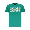 CAVALLI CLASS Perfektné Pánske Tričko Krátky Rukáv Zelená (Veľkosť M, Farba zelená)