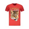 CAVALLI CLASS Perfektné Pánske Tričko Krátky Rukáv Červená (Veľkosť M, Farba červená)