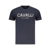 CAVALLI CLASS Perfektné Pánske Tričko Krátky Rukáv Modrá (Veľkosť M, Farba modrá)