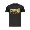 CAVALLI CLASS Perfektné Pánske Tričko Krátky Rukáv Čierna (Veľkosť M, Farba čierna)