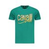 CAVALLI CLASS Perfektné Pánske Tričko Krátky Rukáv Zelená (Veľkosť L, Farba zelená)