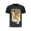CAVALLI CLASS Perfektné Pánske Tričko Krátky Rukáv Čierna (Veľkosť M, Farba čierna)