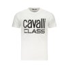 CAVALLI CLASS Perfektné Pánske Tričko Krátky Rukáv Biela (Veľkosť 2XL, Farba Biela)