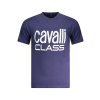 CAVALLI CLASS Perfektné Pánske Tričko Krátky Rukáv modrá (Veľkosť M, Farba modrá)