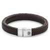 11479 rebel rose kozeny naramek s bezpecnostni sponou full metal herringbone brown matt