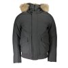 Kvalitná Pánska Zimná Bunda WOOLRICH Šedá (Velkost 2XL, Farba Šedá)