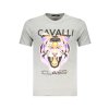 Štýlové Pánske Tričko s krátkym rukávom CAVALLI CLASS Šedá (Velkost 2XL, Farba Šedá)