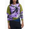Elegantný Dámsky Pulóver DESIGUAL Fialová (Velkost XL, Farba Fialová)