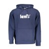 Športová Pánska Mikina bez zipsu LEVI´S Modrá (Velkost S, Farba Modrá)