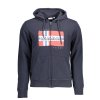 Športová Pánska Mikina so zipsom NAPAPIJRI Modrá (Velkost 2XL, Farba Modrá)