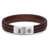 Rebel & Rose pánský kožený náramek 2 Stranded Earth (Velikost M)