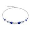 18234 coeur de lion damsky nahrdelnikstatement cube facets silver blue 3047 10 0717