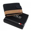 Čierno-hnedá pánska kožená peňaženka RFID v krabičke WILD V