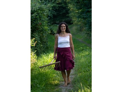 Krátká zavinovací sukně z mušelínu - předobjednávka