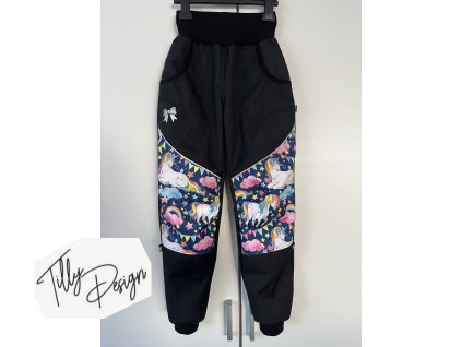 Nezateplené softshellové kalhoty z jarního softshellu s reflexními prvky