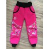 Dívčí zateplené softshellové kalhoty s flísem růžové