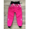 Dívčí zateplené softshellové kalhoty s flísem růžové