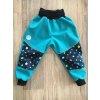 Batolecí softshellové kalhoty s flísem smaragdové s hvězdičkami