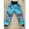 Zateplené softshellové kalhoty smaragdové s klokánky