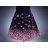 Půlkolová sukně "Růžové květy"