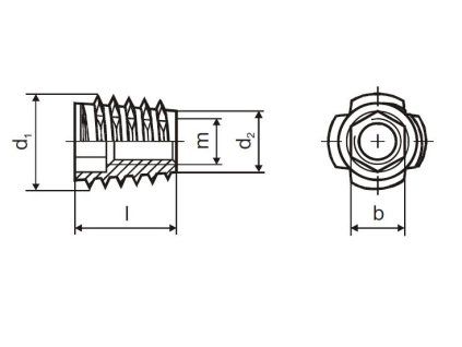 Matica závrtná bez límca M6x13mm