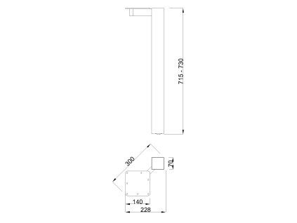 MILADESIGN G5 ST702 stolová noha strieborná