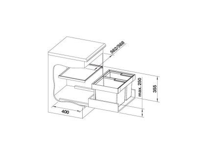 BLANCO 521471 Sorter Flexon II 60/2 1x30l + 1x19l