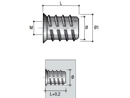 BU04 Matica závrtná s límcom M6x20mm