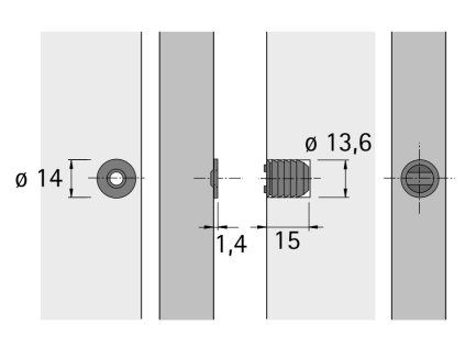 HETTICH 13157 Magnet M73/GP9 4kg biely