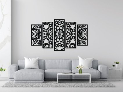 Elegáns Fekete Mandala (Méret 133 x 60 cm, Szín Fekete)