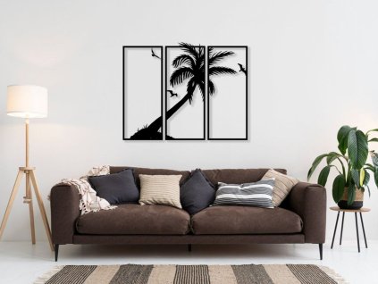 Pálma Silhouette Fali Dekor (Méret 100 x 60 cm, Szín Fekete)