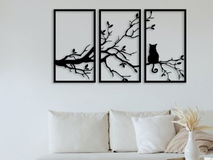 Csendélet Cirmos Fali Kép (Méret 120 x 60 cm, Szín Fekete)