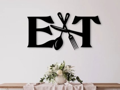 Eat & Dine Fali Dekoráció (Méret 60 x 40 cm, Szín Fekete)
